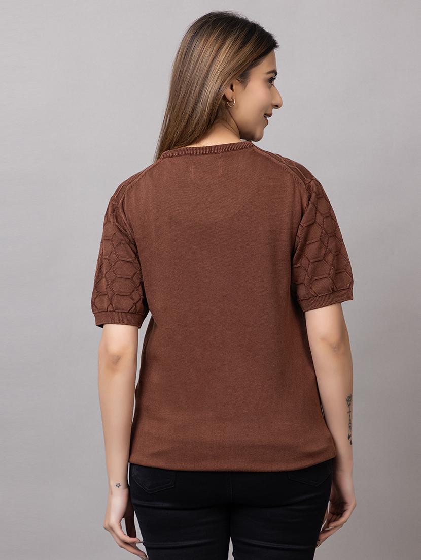 women self design short sleeve t-shirt - 21720082 - Standard Image - 3