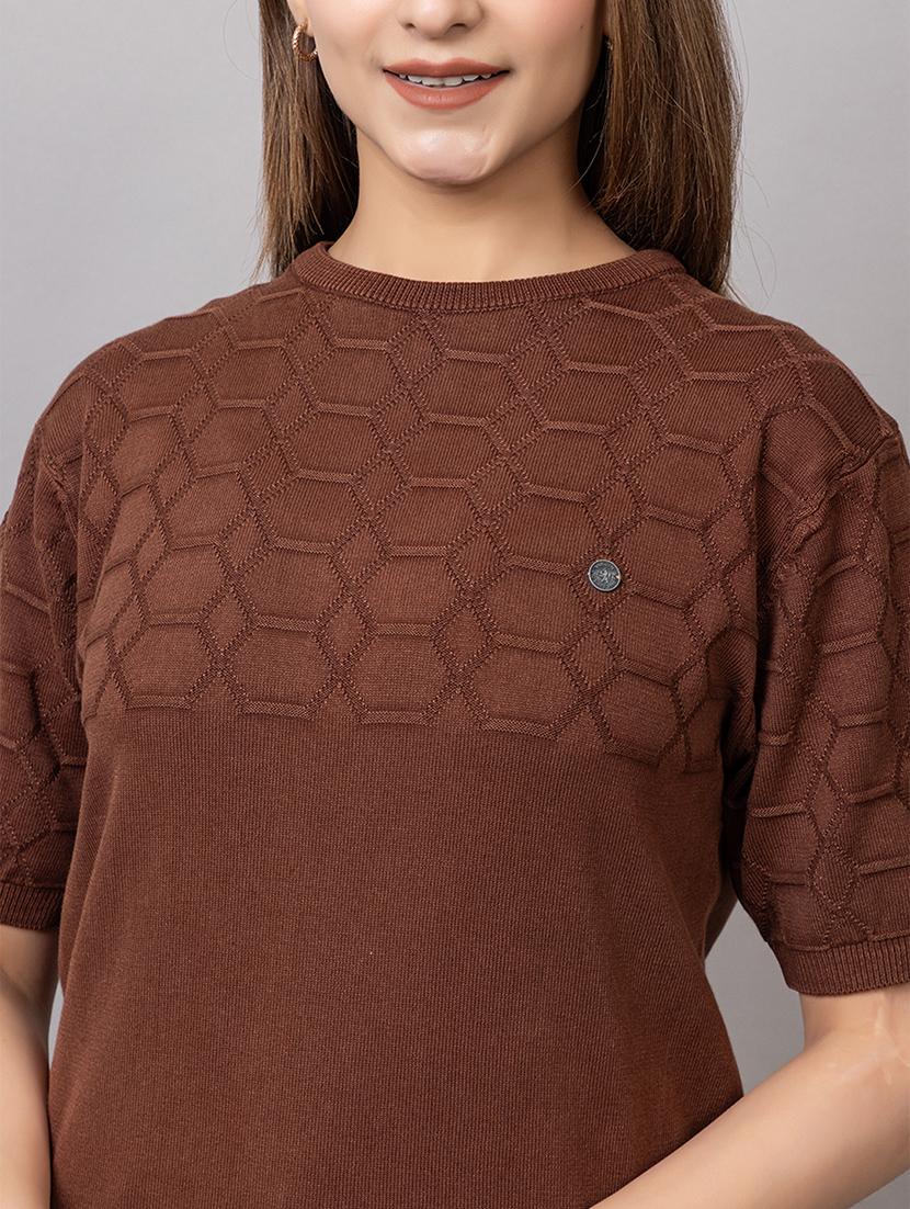 women self design short sleeve t-shirt - 21720082 - Standard Image - 5