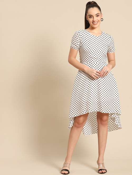 women polka doted high low dress - 21720107 -  Standard Image - 0