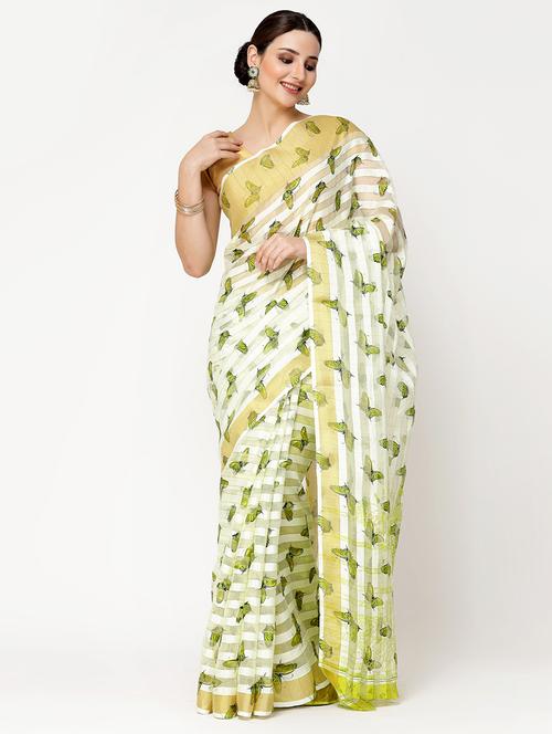 women printed casual wear saree with blouse - 21720215 - Standard Image - 0