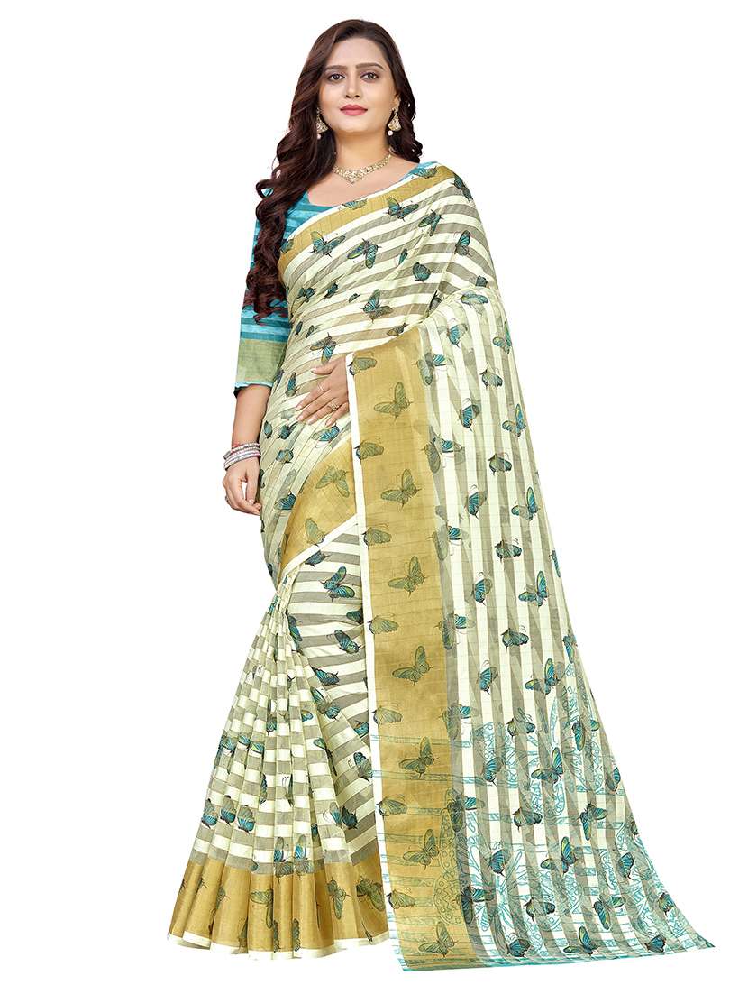 women printed casual wear saree with blouse - 21720232 -  Zoom Image - 0