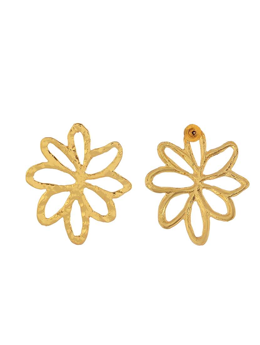 women gold metal drop earrings - 21720265 -  Standard Image - 3