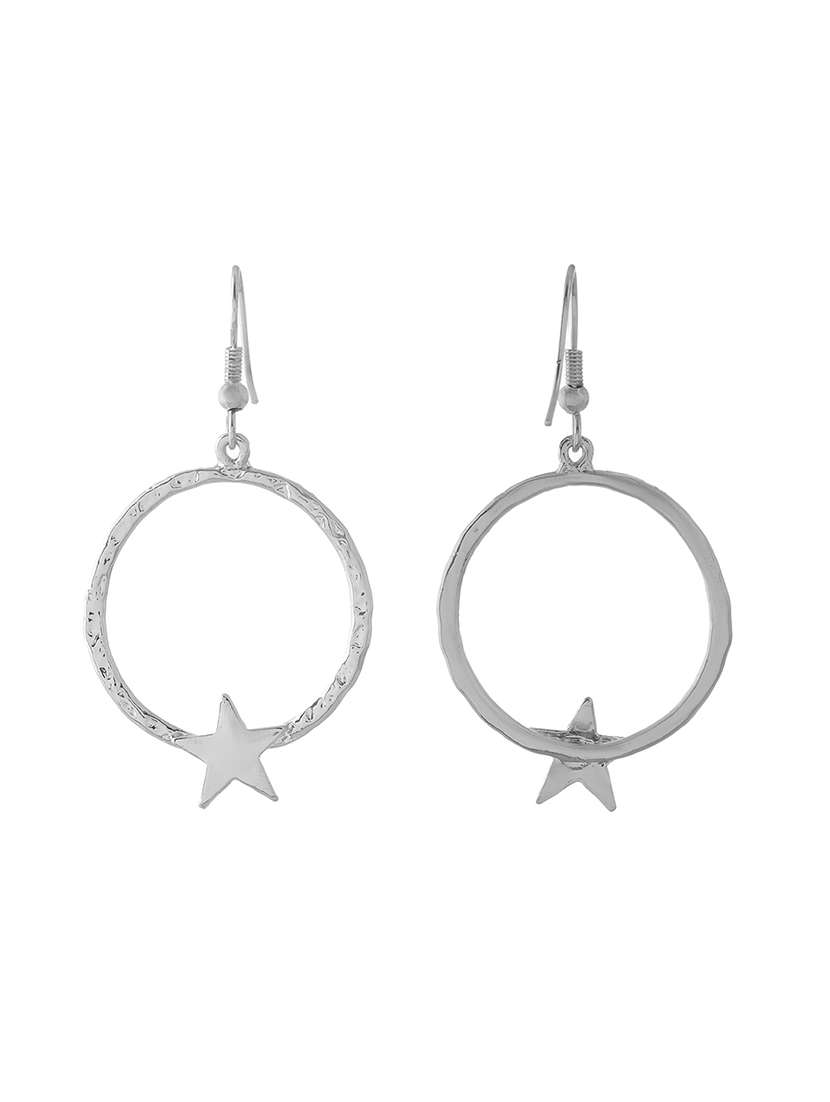 women silver metal drop earrings - 21720270 -  Standard Image - 3