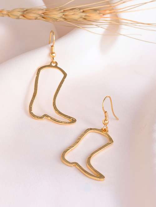 women gold metal drop earrings - 21720273 -  Standard Image - 0