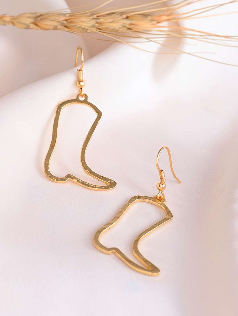 women gold metal drop earrings - 21720273 -  Zoom Image - 0