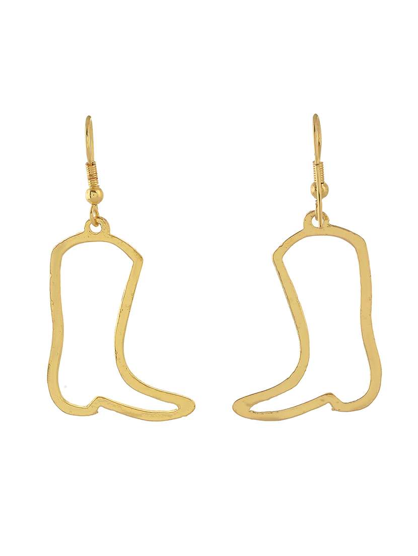 women gold metal drop earrings - 21720273 - Standard Image - 3