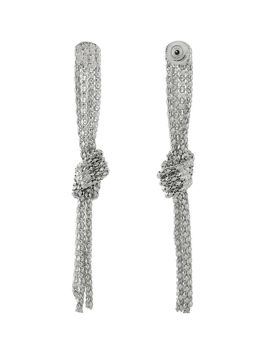 women silver metal drop earrings - 21720275 -  Standard Image - 3
