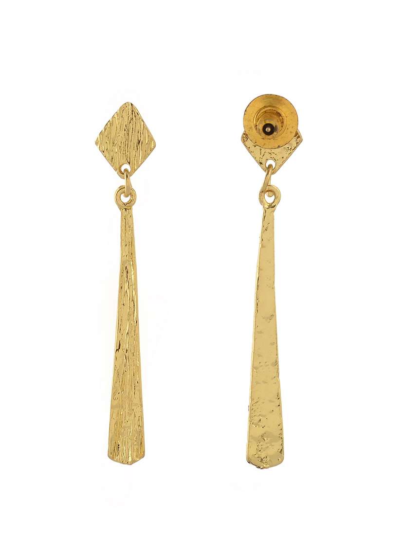 women gold metal drop earrings - 21720276 -  Standard Image - 3