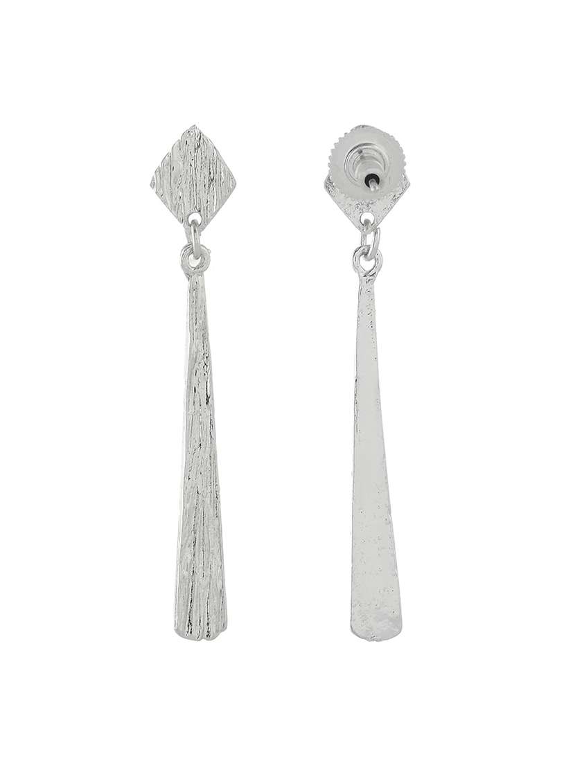 women silver metal drop earrings - 21720277 -  Standard Image - 3