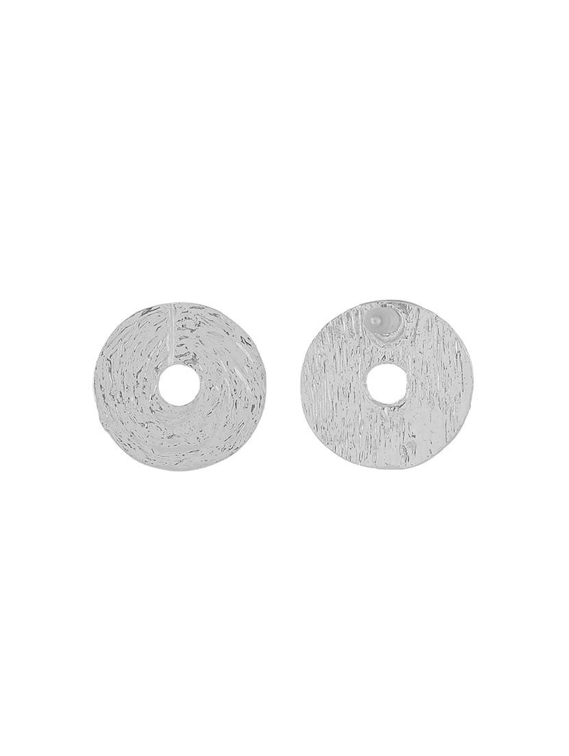 women silver metal studs earrings - 21720280 -  Standard Image - 3