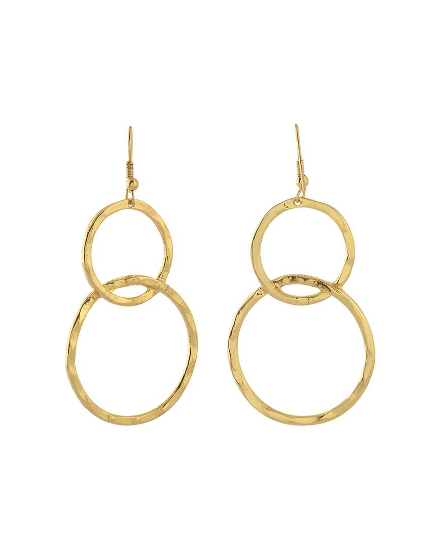women gold metal drop earrings - 21720282 - Standard Image - 3