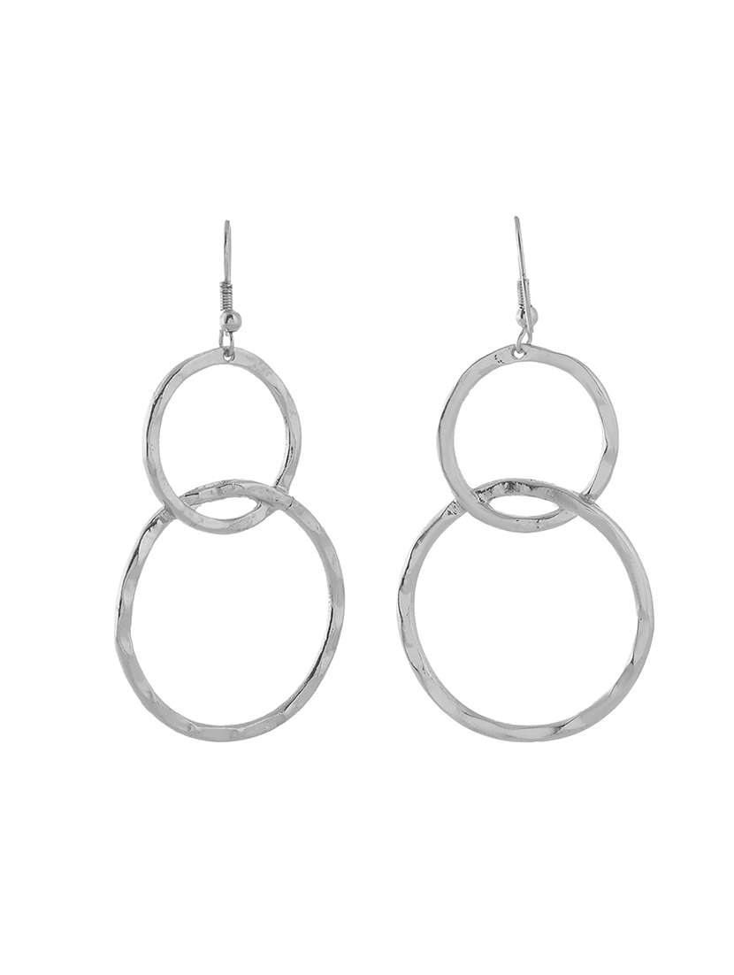 women silver metal drop earrings - 21720283 - Standard Image - 3