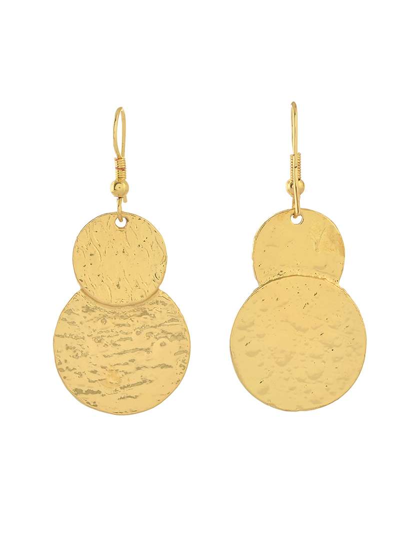 women gold metal drop earrings - 21720284 -  Standard Image - 3