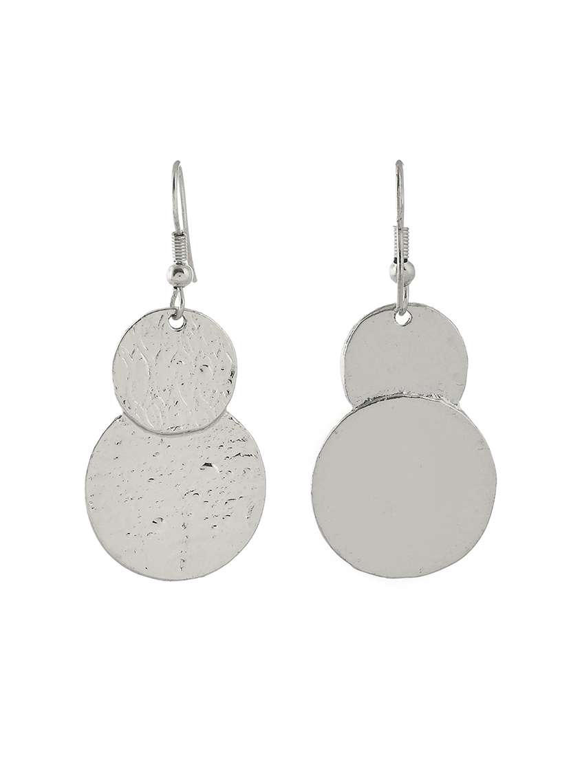 women silver metal drop earrings - 21720285 -  Standard Image - 3