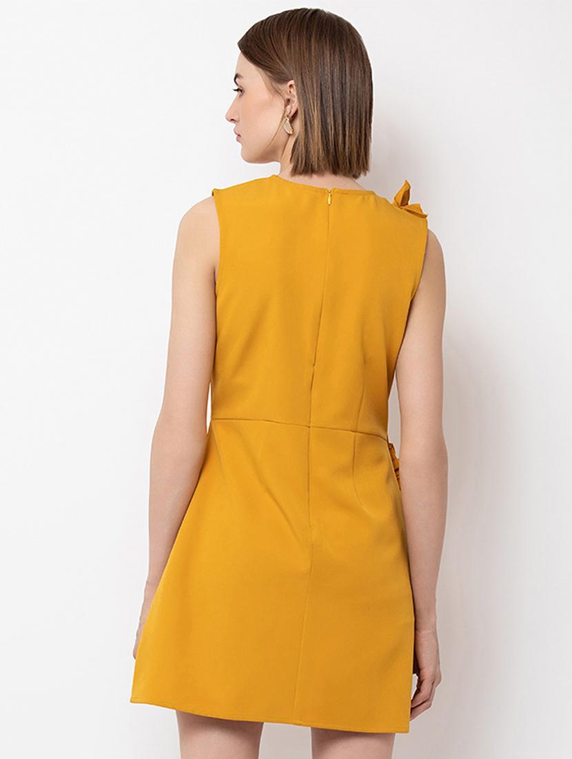 women solid sleeveless a-lien dress - 21720320 - Standard Image - 3