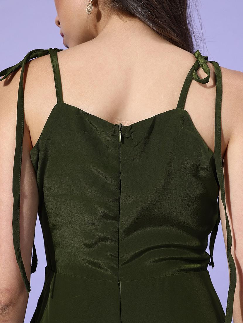 women solid shoulder strap layered dress - 21720357 - Standard Image - 5