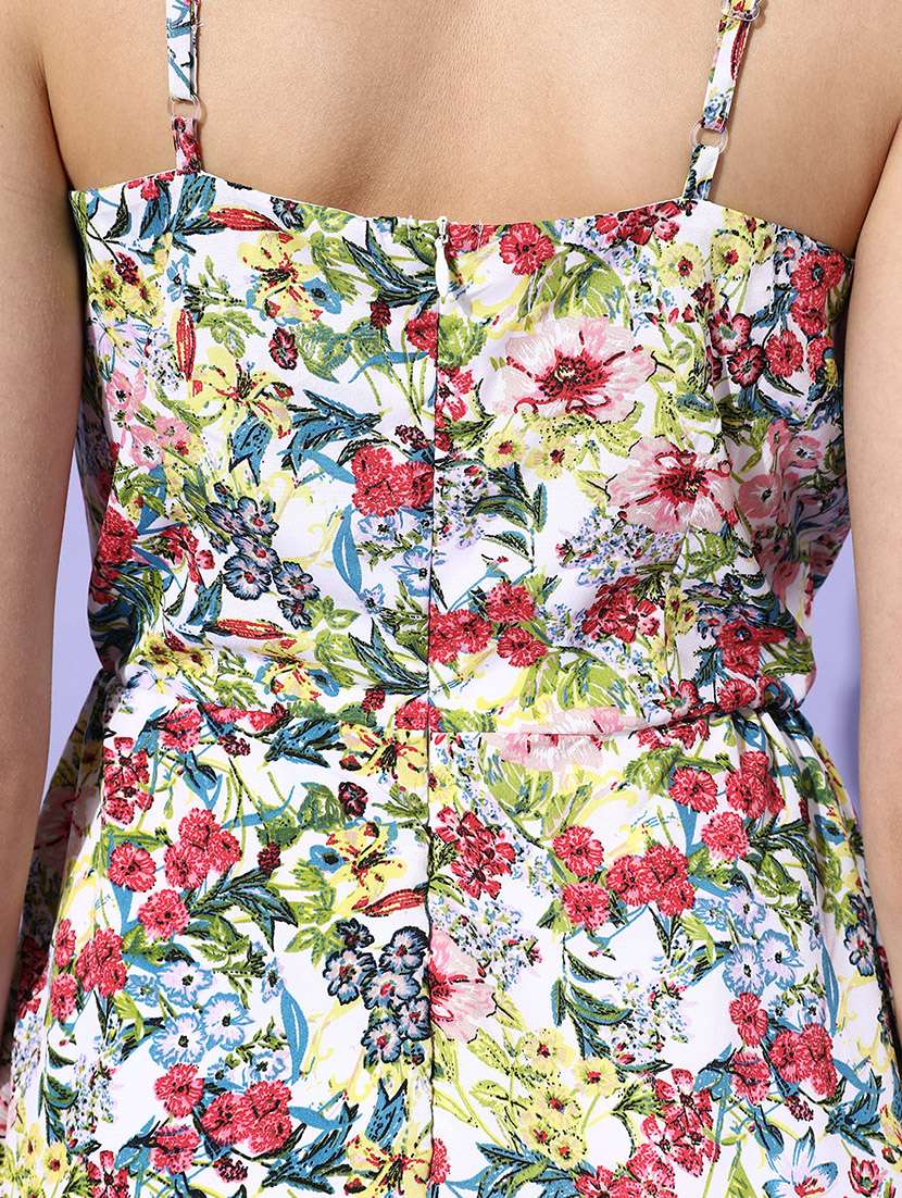 women floral print shoulder strap a-line dress - 21720360 -  Standard Image - 5