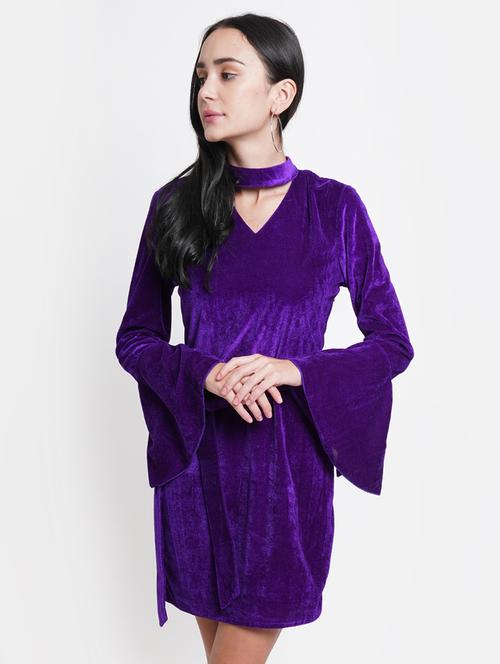 purple solid sheath dress - 21720382 - Standard Image - 0