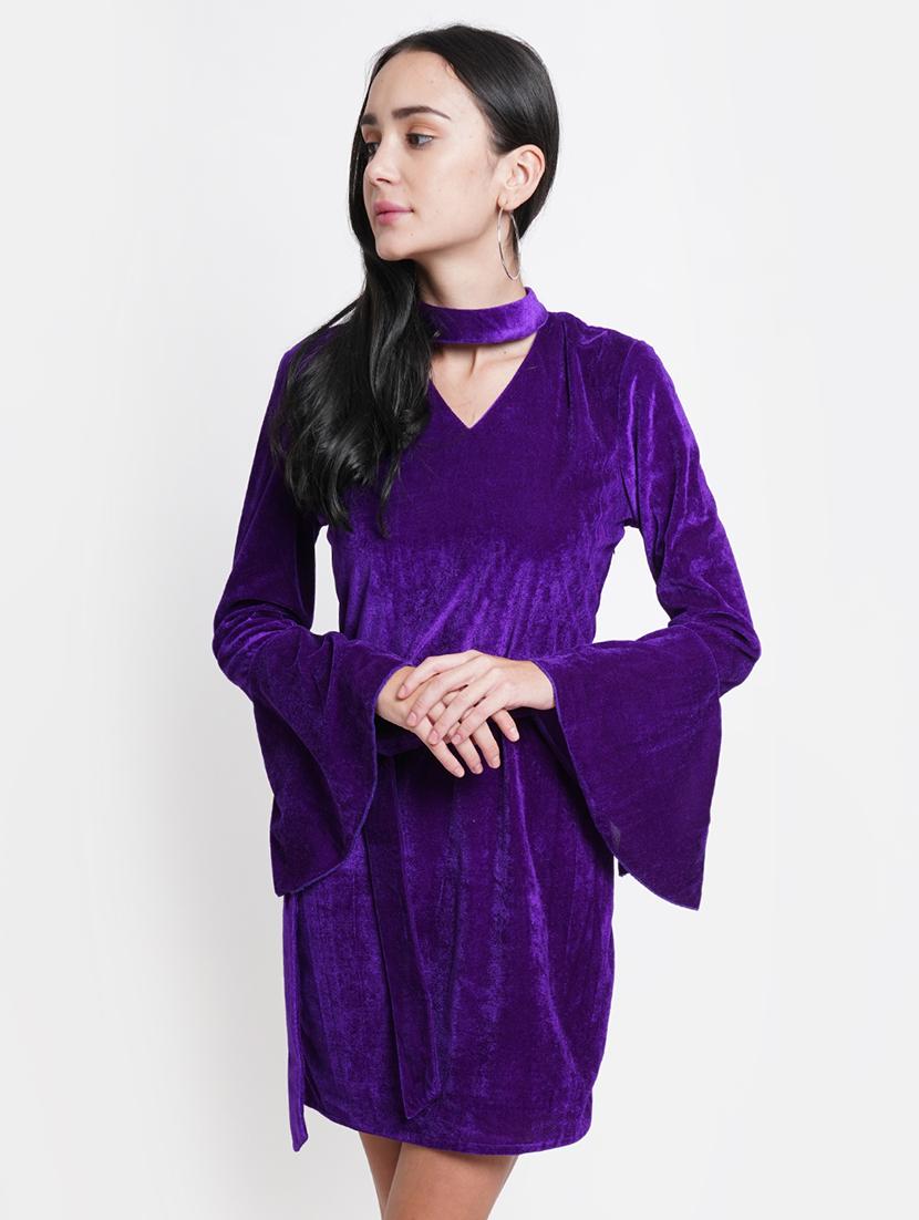 purple solid sheath dress - 21720382 - Zoom Image - 0