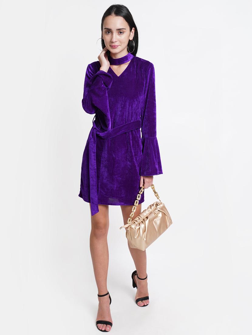 purple solid sheath dress - 21720382 - Standard Image - 3