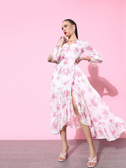 women floral print high slit dress - 21720391 -  Standard Image - 0