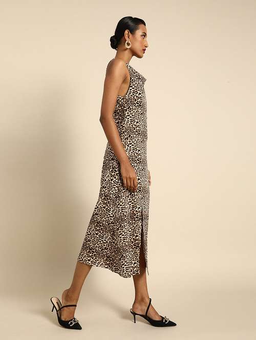 women shoulder strap animal printed a-line dress - 21720401 -  Standard Image - 0