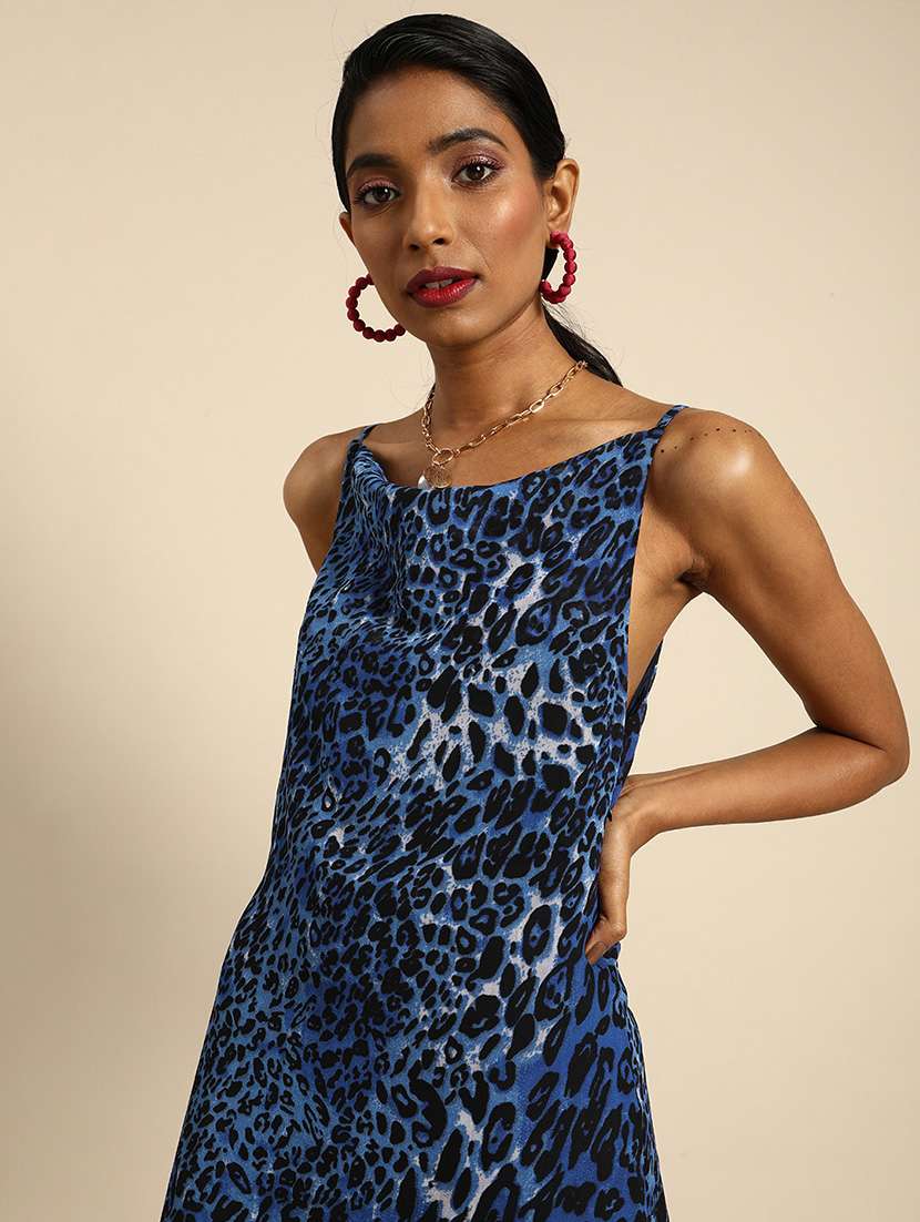 women shoulder strap animal printed a-line dress - 21720402 -  Standard Image - 3