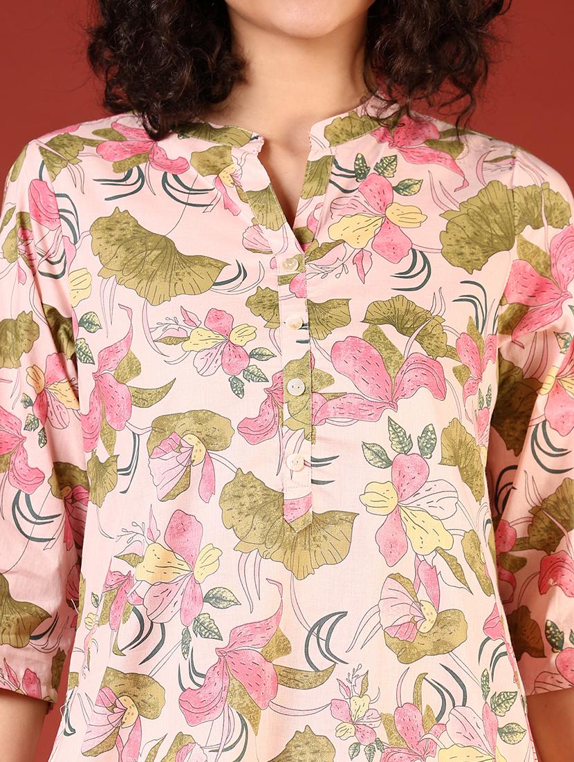 women three quarter sleeves straight kurta - 21720443 - Standard Image - 5