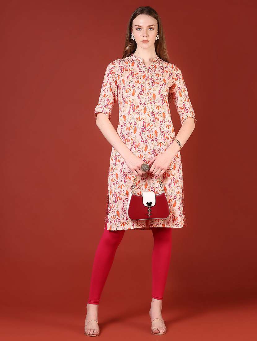 women three quarter sleeves straight kurta - 21720444 -  Standard Image - 3