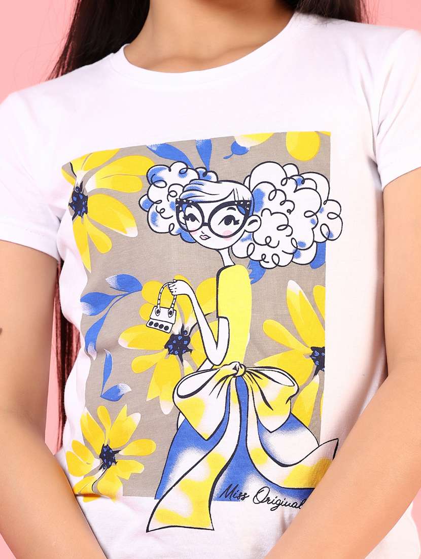 girls printed short sleeves round neck tee - 21720474 -  Standard Image - 5