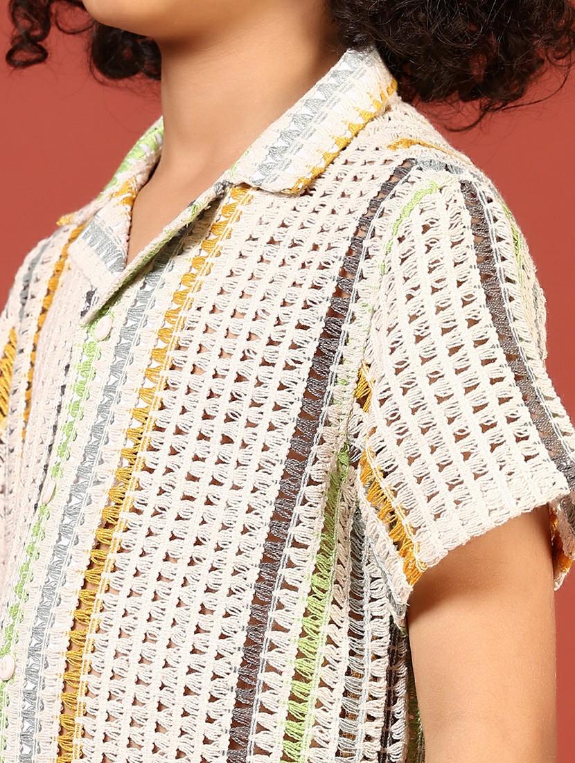 boys self designed cuban collaerd shirt - 21720478 - Standard Image - 5