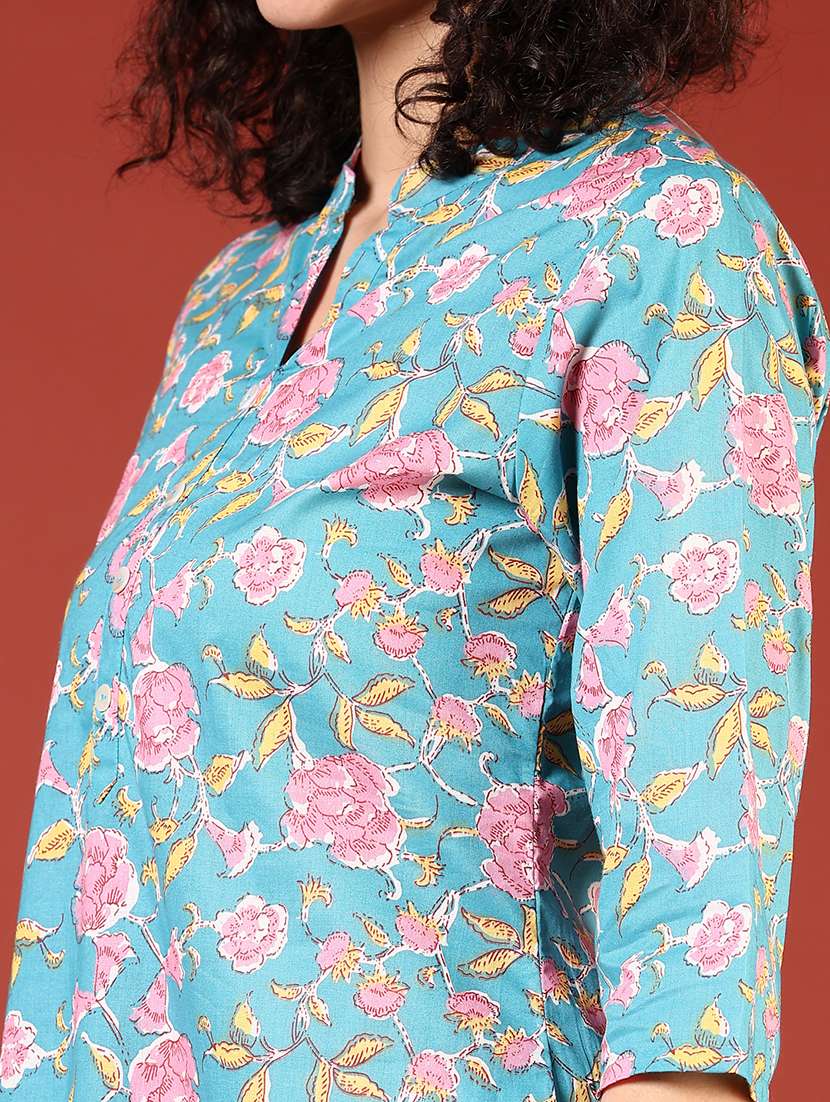 women three quarter sleeve straight kurta - 21720488 - Standard Image - 5