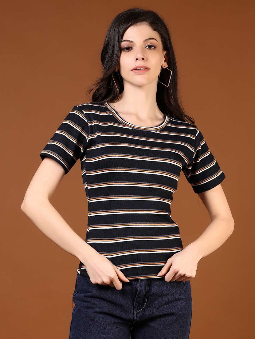 women striped short sleeve t-shirt