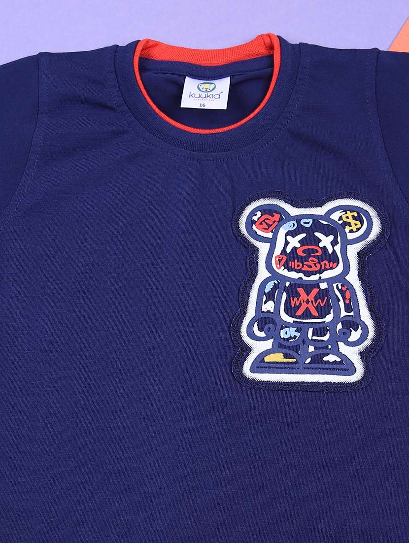 boys printed t-shirt & shorts casual wear sets - 21720580 -  Standard Image - 3