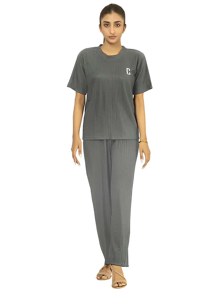 women solid top and palazzo co-ord set - 21720645 -  Zoom Image - 0