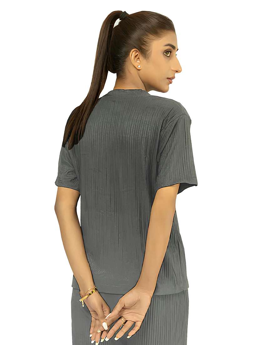 women solid top and palazzo co-ord set - 21720645 - Standard Image - 3