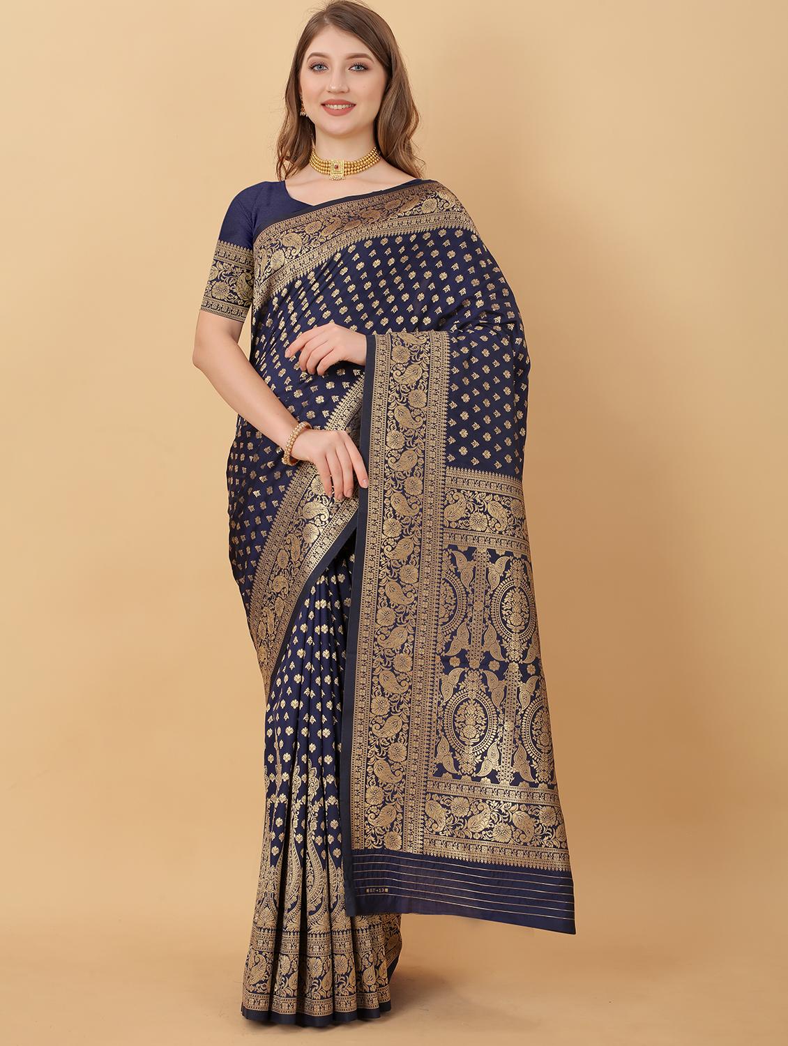 women self design zari work kanjivaram saree with blouse - 21720670 -  Zoom Image - 0