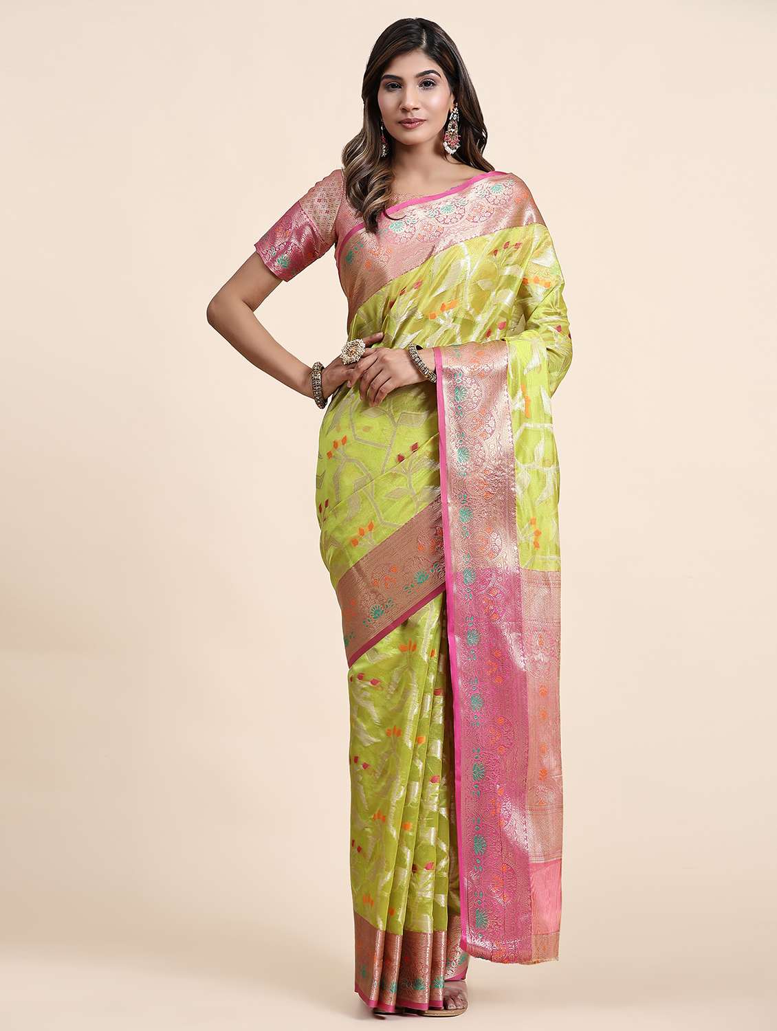 women self design banarasi silk saree with blouse - 21720698 -  Zoom Image - 0