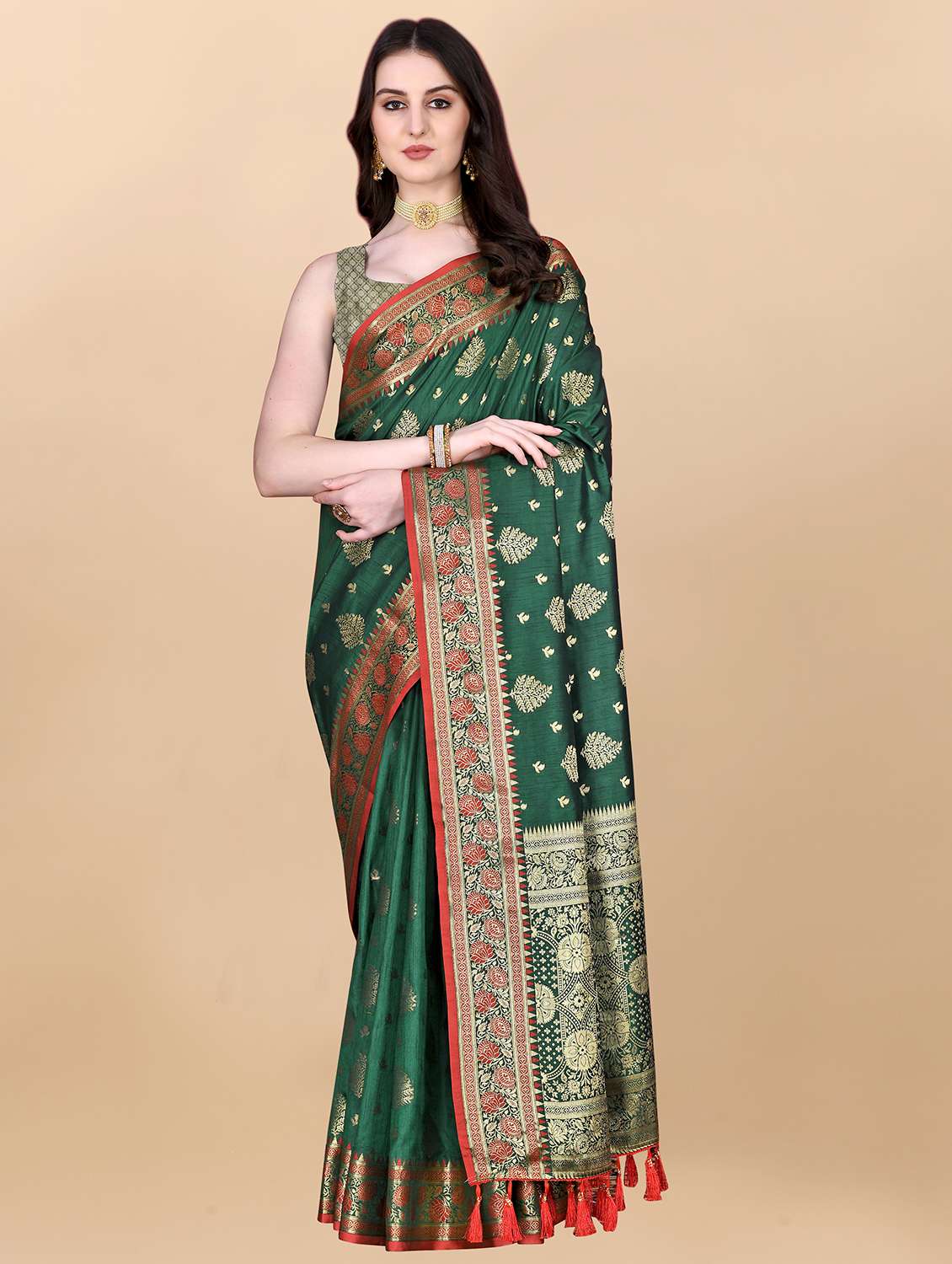 women self design banarasi silk saree with blouse - 21720734 - Zoom Image - 0
