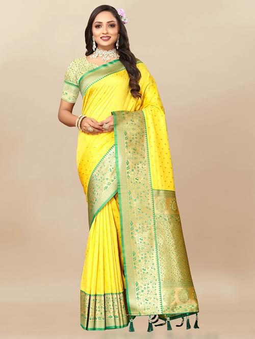 women self design zari work kanjivaram saree with blouse - 21720758 - Standard Image - 0