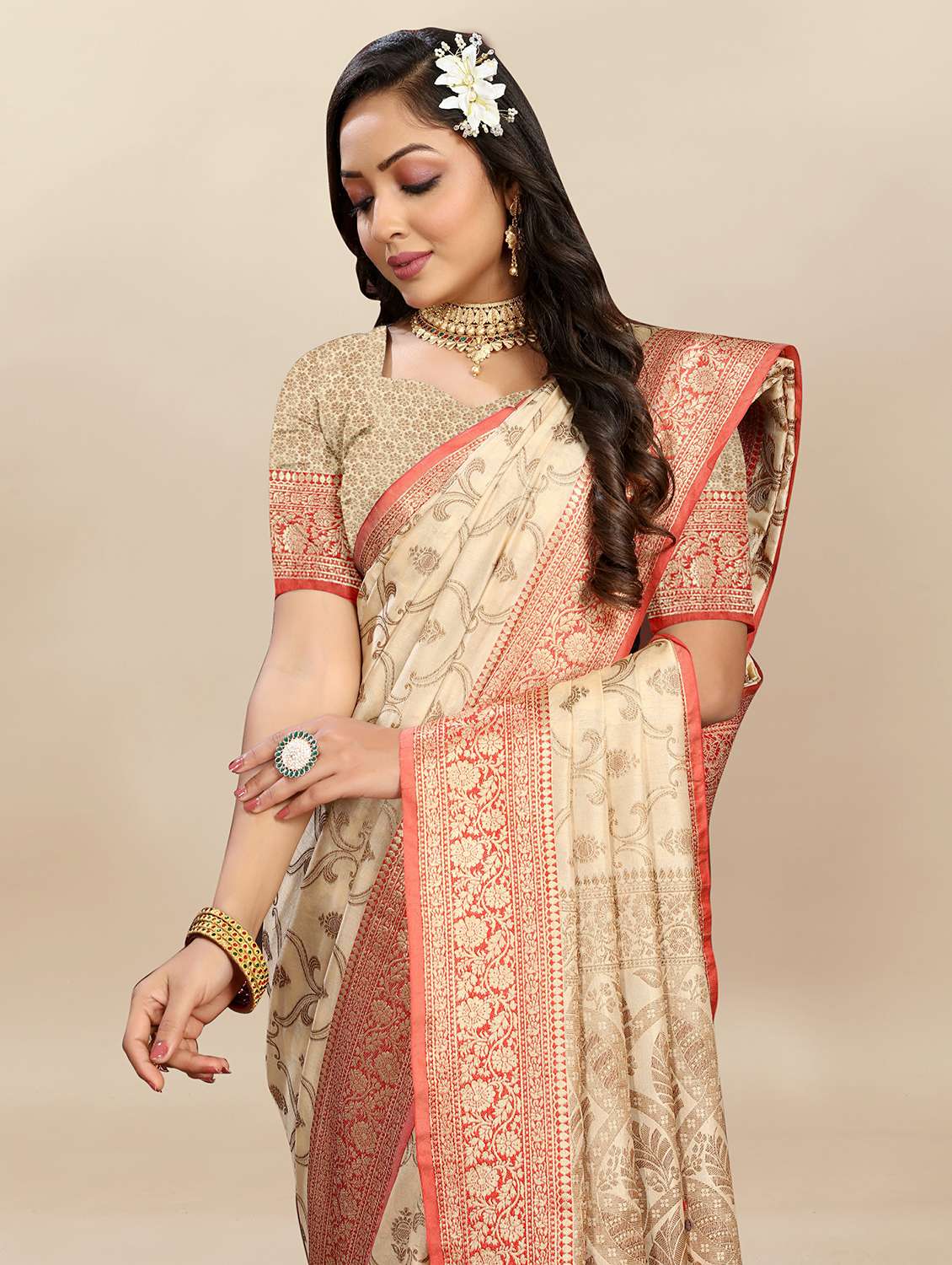 women self design banarasi silk saree with blouse - 21720782 -  Standard Image - 3