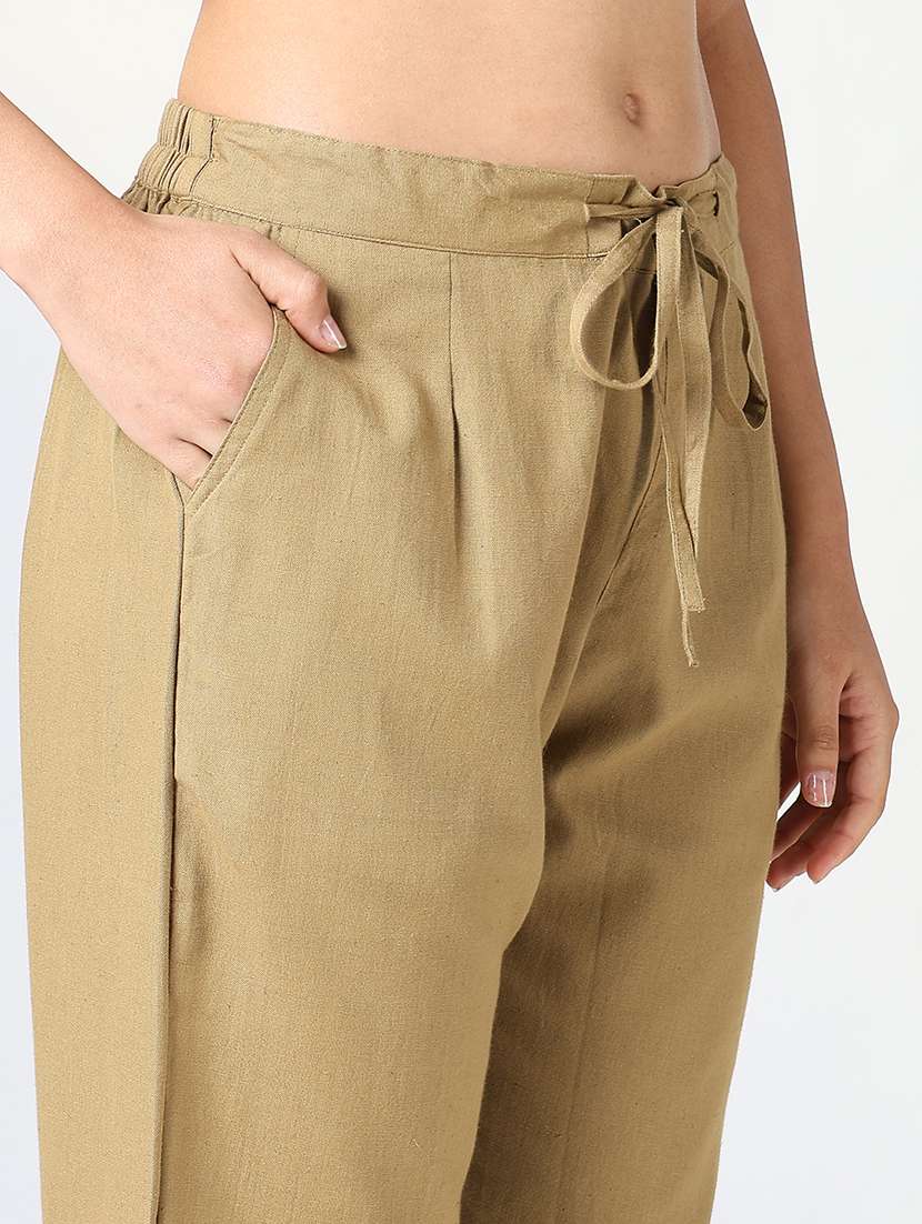 women solid tapered pant - 21720808 -  Standard Image - 5