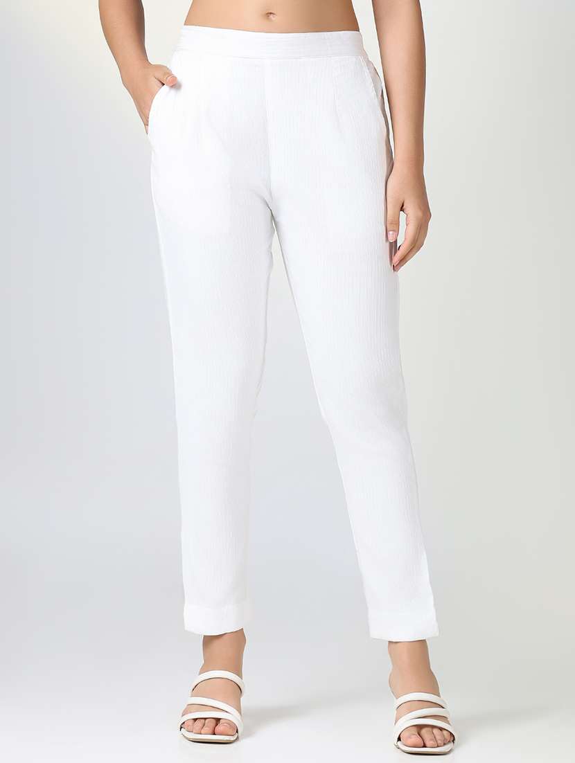 women solid tapered pant - 21720815 - Zoom Image - 0