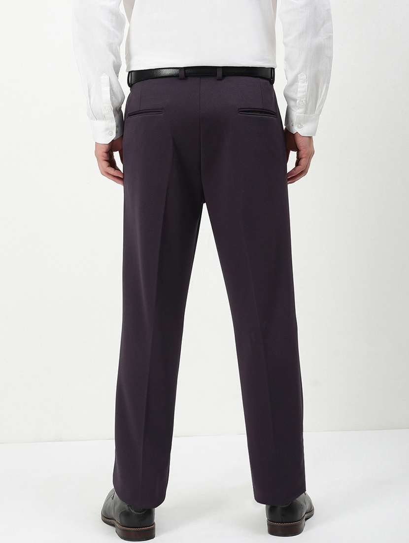 men mid rise solid pleated formal trouser - 21720892 -  Standard Image - 3