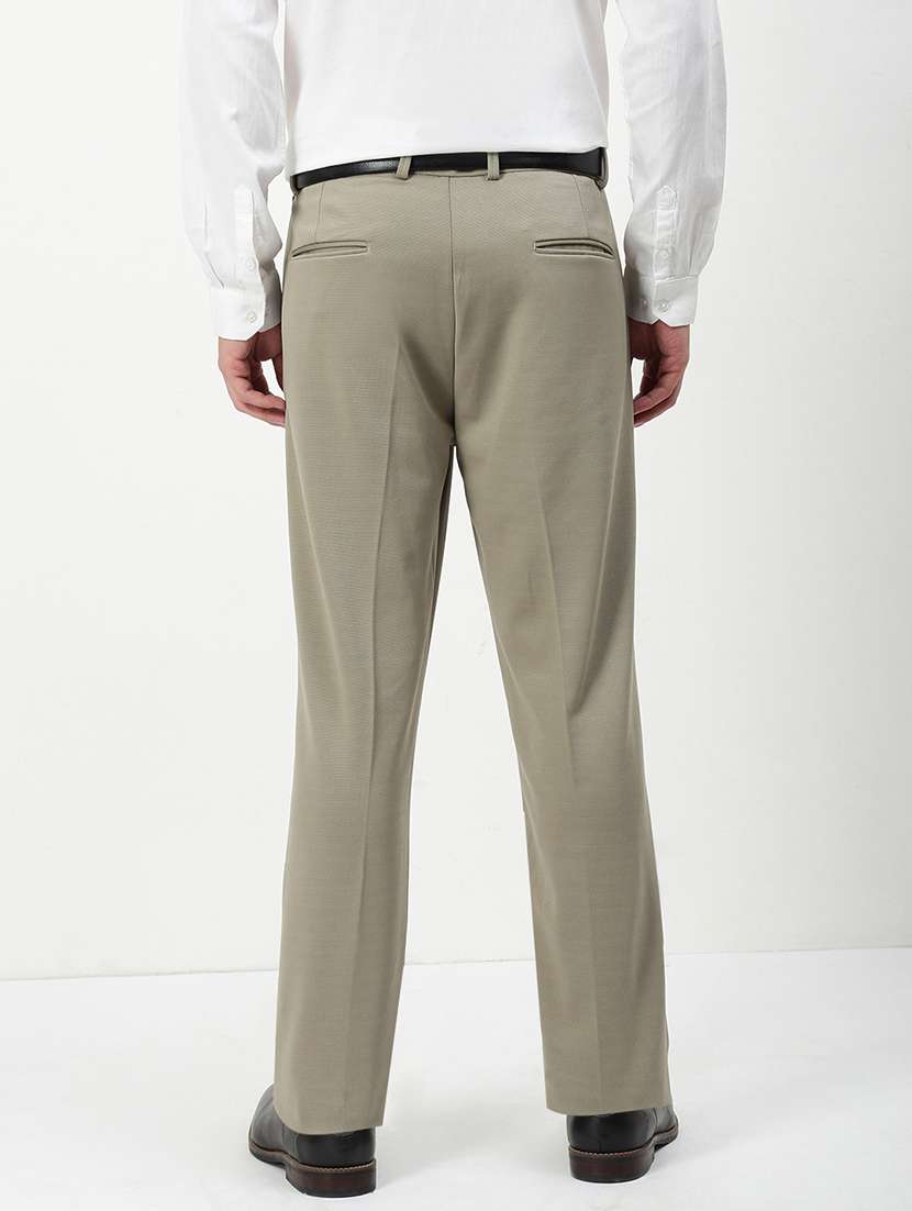 men mid rise solid pleated formal trouser - 21720894 - Standard Image - 3