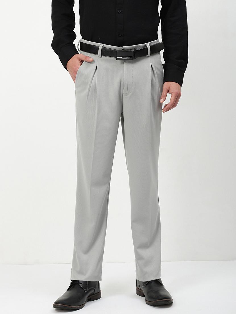 men mid rise solid pleated formal trouser - 21720895 - Zoom Image - 0