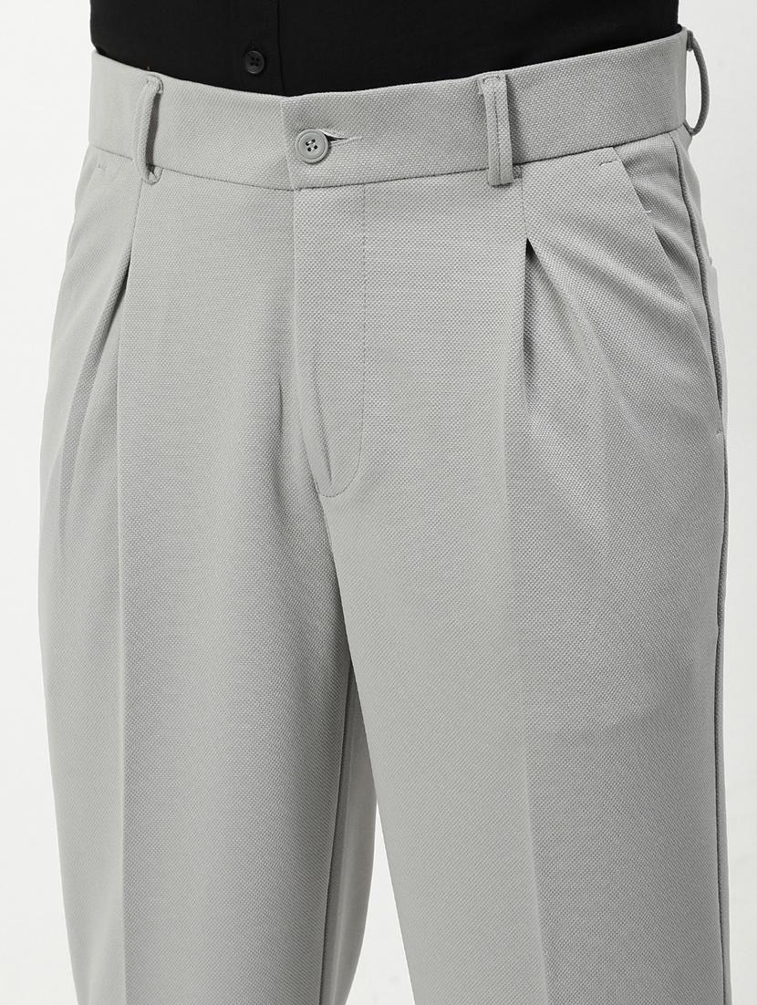 men mid rise solid pleated formal trouser - 21720895 - Standard Image - 5