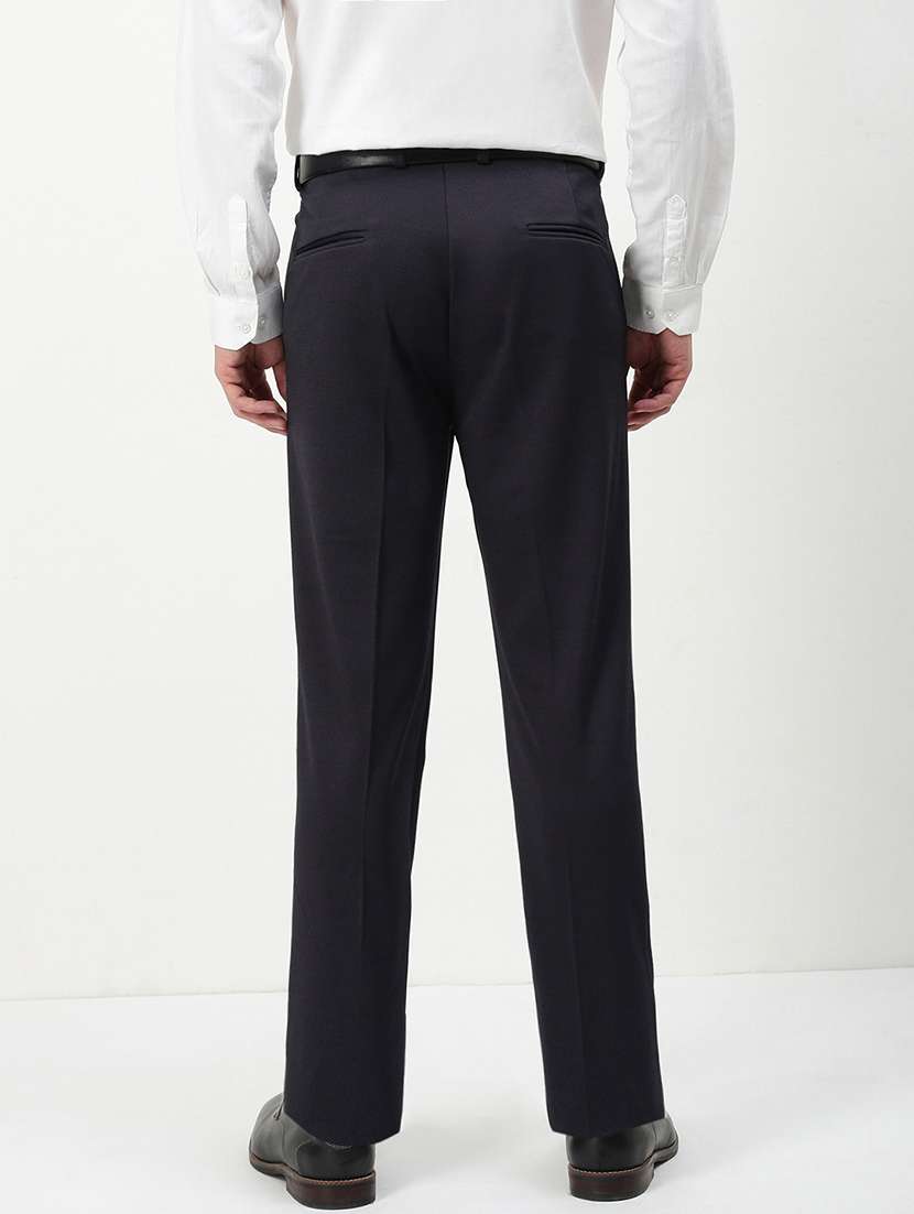 men mid rise solid pleated formal trouser - 21720896 -  Standard Image - 3