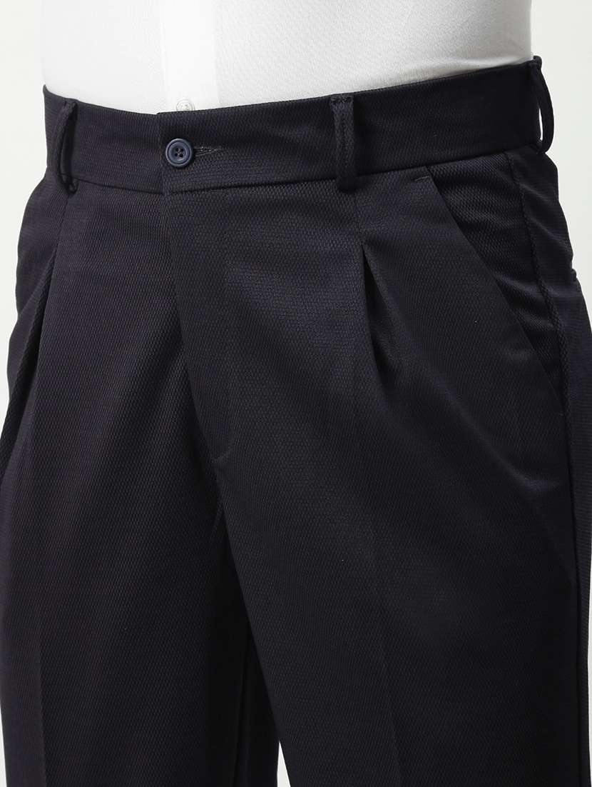 men mid rise solid pleated formal trouser - 21720896 -  Standard Image - 5