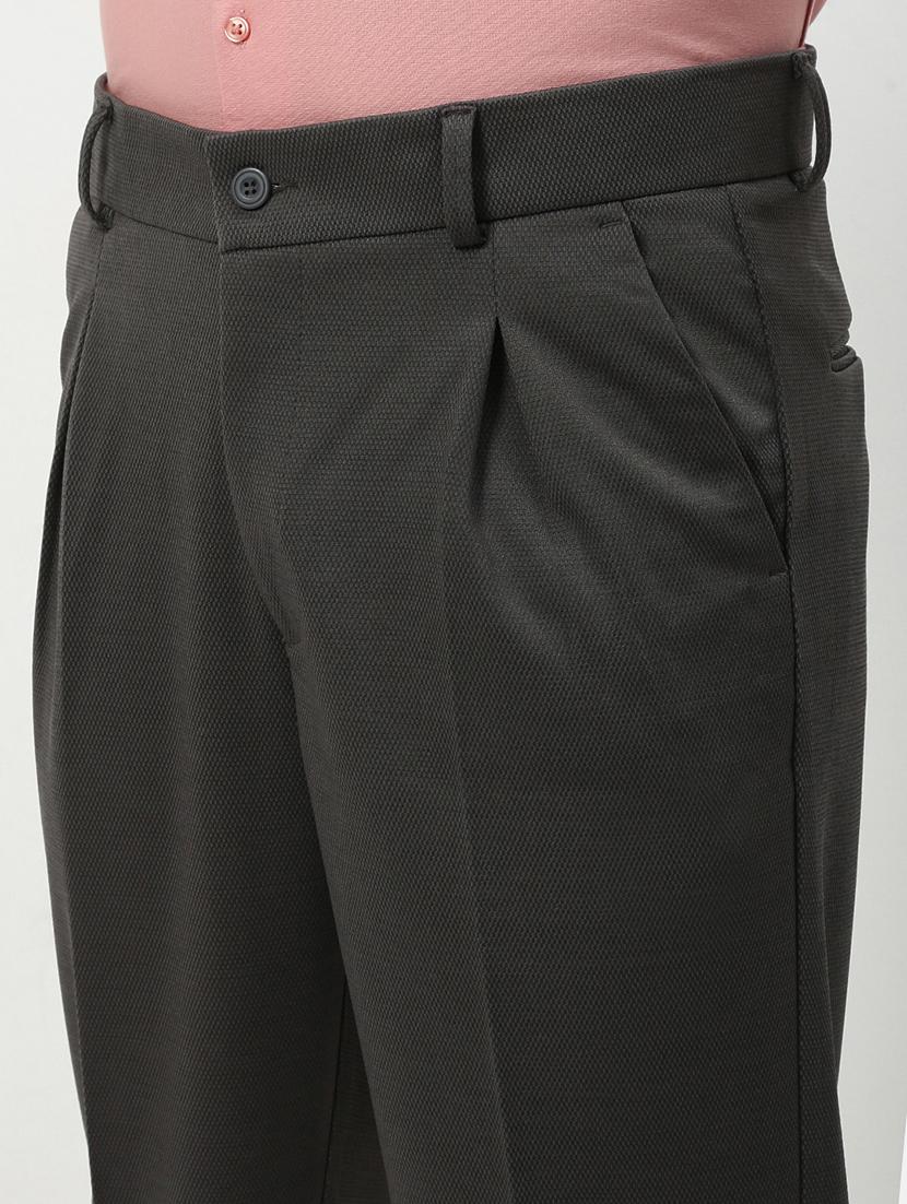 men mid rise solid pleated formal trouser - 21720897 - Standard Image - 5
